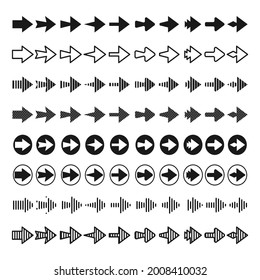 Pfeilsatz. Auflistung der Pfeilsymbol, Festlegen verschiedener Pfeile. Cursor. Moderne, einfache Pfeile.