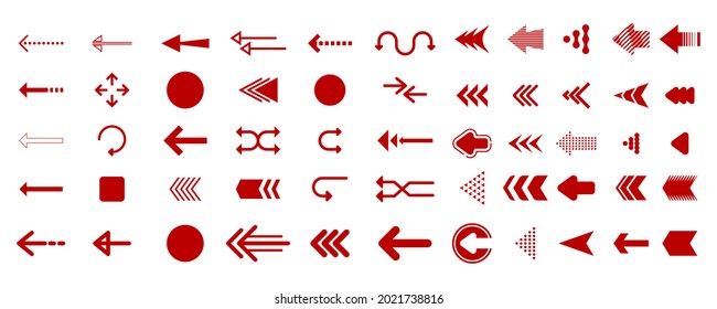 Arrows set. Arrow icon collection. Set different arrows or web design. Arrow flat style isolated