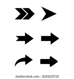 Filas marcadas. Colección de iconos de flecha. Establece flechas o diseño web diferentes. Estilo plano de flecha aislado en fondo blanco - vector de stock.