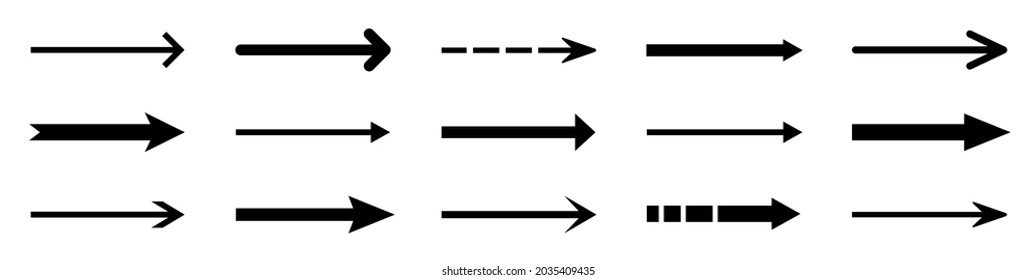 Arrows set. Arrow icon collection. Set different arrows or web design. Arrow flat style isolated on white background - stock vector.