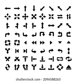 Arrows set. Arrow icon collection. Set different arrows or web design. Arrow flat style isolated on white background - stock vector.