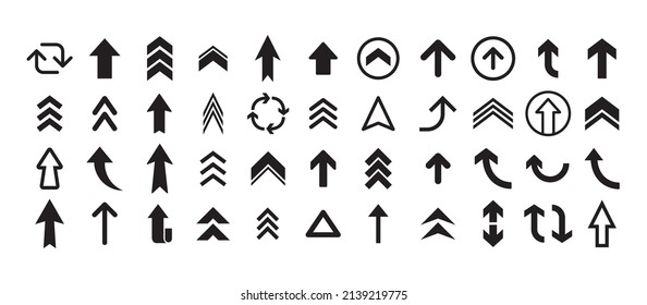 Arrows set. Arrow icon collection. Flat style isolated icons. Stock vector.