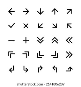 Arrows set. Arrow icon collection. Set different arrows or web design. Arrow flat style isolated on white background - stock vector.