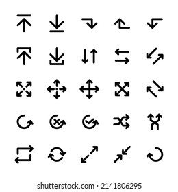 Arrows set. Arrow icon collection. Set different arrows or web design. Arrow flat style isolated on white background - stock vector.