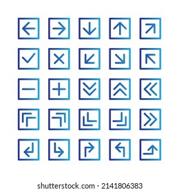 Arrows set. Arrow icon collection. Set different arrows or web design. Arrow flat style isolated on white background - stock vector.