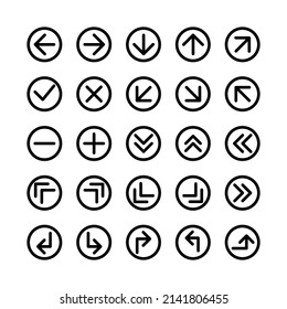 Arrows set. Arrow icon collection. Set different arrows or web design. Arrow flat style isolated on white background - stock vector.