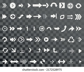 Arrows set. Arrow icon collection. Set different arrows or web design. Arrow flat style isolated on white background - stock vector.