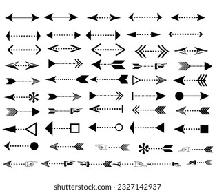 Arrows set. Arrow icon collection. Set different arrows or web design. Arrow flat style isolated on white background - stock vector.
