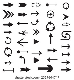 Arrows set. Arrow icon collection. Set different arrows or web design.