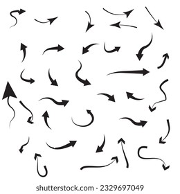 Arrows set. Arrow icon collection. Set different arrows or web design. Arrow flat style isolated on white background 