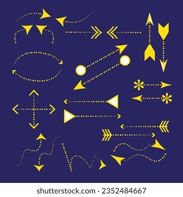 Arrows set. Arrow icon collection. Set different arrows or web design. Arrow flat style isolated on white background - stock vector.