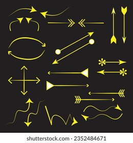 Arrows set. Arrow icon collection. Set different arrows or web design. Arrow flat style isolated on white background - stock vector.