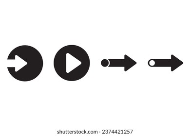 Filas marcadas. Colección de iconos de flecha. Estilo plano de flecha aislado, vector de stock. Icono de vector plano de flecha.     