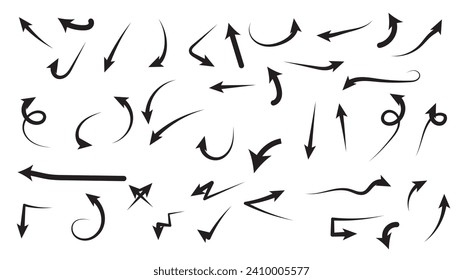 Arrows set. Arrow icon collection. Set different arrows or web design. Arrow flat style isolated on white background - stock vector.