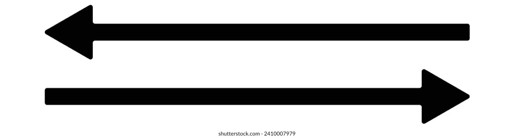 Filas marcadas. Colección de iconos de flecha. Establece flechas o diseño web diferentes. Estilo plano de flecha aislado en fondo blanco - vector de stock.