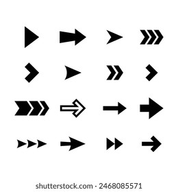 Arrows set. Arrow icon collection. Set different arrows. Arrow flat illustration style isolated on white background. Vector arrows. 