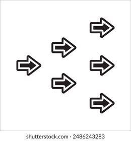 Pfeile gesetzt. Pfeilsymbol-Kollektion. Verschiedene Pfeile oder Webdesign festlegen. Pfeil flacher Stil isoliert auf weißem Hintergrund - Stock-Vektorgrafik.