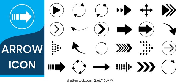 Arrows set. Arrow icon collection. Set different arrows or web design. Arrow flat style isolated on white background. eps 10