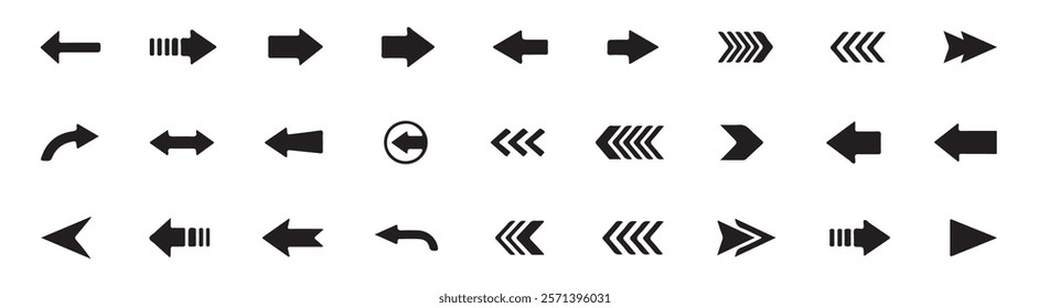 Arrows set. Arrow icon collection. Set different arrows or web design.Arrow. Cursor. Modern simple arrows. Vector illustration eps 10