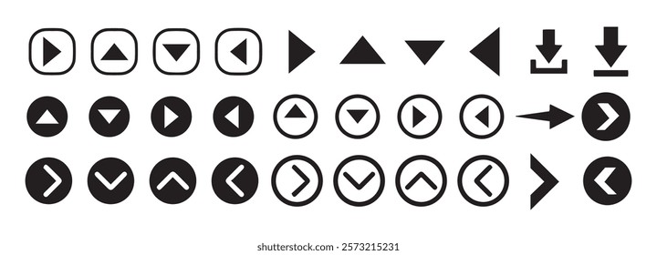 Arrows set. Arrow icon collection. Set different arrows or web design. Arrow flat style isolated on white background - stock vector.