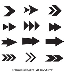 Arrows set. Arrow icon collection. Set different arrows or web design. Arrow flat style isolated on white background - stock vector.