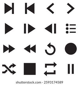 Arrows set. Arrow icon collection. Flat style isolated icons. Stock vector. sign symbol button back forward move media isolated on white background. 