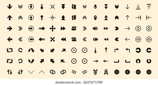 Arrows set. Arrow icon collection. Set different arrows or web design. Arrow flat style isolated on white background - stock vector.