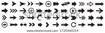 Arrows set. Arrow icon collection. Set different arrows or web design. Arrow flat style isolated on white background - stock vector. [[stock_photo]] © 