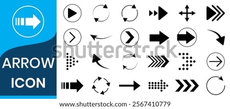 Arrows set. Arrow icon collection. Set different arrows or web design. Arrow flat style isolated on white background. eps 10