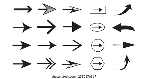 Arrows. Set Arrow Icon Vector Collection for Website