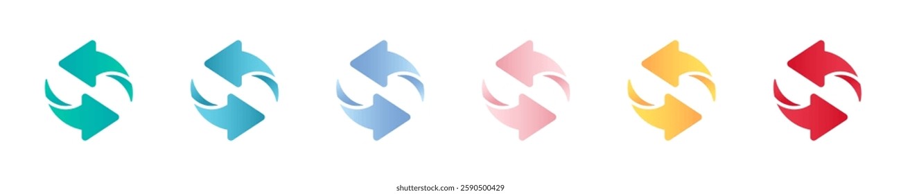 Arrows set. Arrow icons. Arrow vector collection. Colorful arrow symbols. Arrow isolated vector graphic elements.
