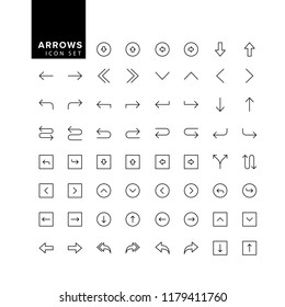 Arrows set. Arrow for the website and app. Line with Editable stroke
