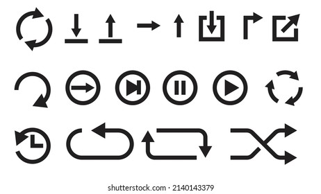 Arrows set. Arrow for the website and app. Line with Editable stroke