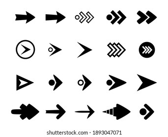 Pfeile setzen Pfeile große schwarze Set Symbole Pfeilsymbol Pfeil Vektorgrafik Pfeilvorlage Cursor Modern einfache Pfeile Vektorgrafik