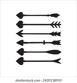 Arrows set black. Hand draw Arrows pointing to the left icon set. Vector set of trendy black arrows in flat style. Collection of simple vector arrows. Cursors icons. Vector illustration