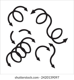 Arrows set black. Hand draw Arrows pointing to the left icon set. Vector set of trendy black arrows in flat style. Collection of simple vector arrows. Cursors icons. Vector illustration