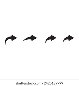 Arrows set black. Hand draw Arrows pointing to the left icon set. Vector set of trendy black arrows in flat style. Collection of simple vector arrows. Cursors icons. Vector illustration