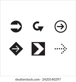 Arrows set black. Hand draw Arrows pointing to the left icon set. Vector set of trendy black arrows in flat style. Collection of simple vector arrows. Cursors icons. Vector illustration