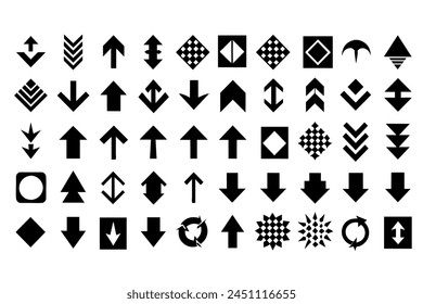 Arrows set of black icons. Arrow icon. Arrow vector collection. Arrow. Cursor. Modern simple arrows.