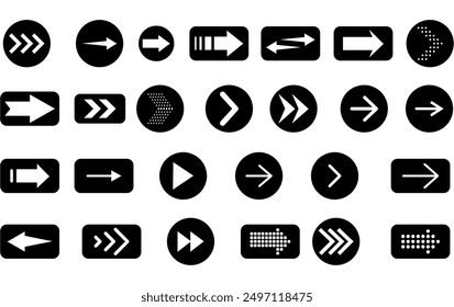 Arrows set of black icons. Arrow icon. Arrow vector collection. Arrow. Cursor.Modern simple arrows. Vector illustration.