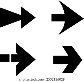 Conjunto de flechas de iconos negros. Icono de flecha. Colección de Vector de flecha. Flecha. Cursor. Modernas flechas simples. Ilustración vectorial aislada en blanco con fondo transparente.