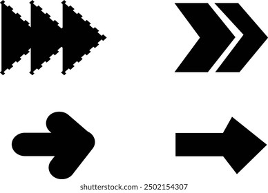  Arrows set of black icons. Arrow icon. Arrow vector collection. Arrow. Cursor. Modern simple arrows. Vector illustration isolated on white with transparent background.