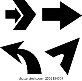 Arrows set of black icons. Arrow icon. Arrow vector collection. Arrow. Cursor. Modern simple arrows. Vector illustration isolated on white with transparent background.