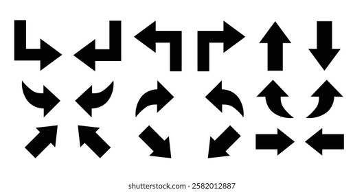Arrows set black icons. Arrow icon. Arrow vector collection. Doddle arrow set, collection of arrows. Collection different arrows sign