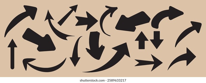Arrows set of black icons. Arrow icon. Arrow vector collection. Arrow. Cursor. Modern simple arrows. Vector file illustration. eps 10