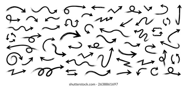 Arrows set of black icons. Arrow icon. Arrow vector collection. Arrow. Cursor. Modern simple arrows. Vector illustration.