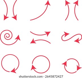 Arrows set black icons. Arrow icon. Arrow vector collection. Doddle arrow set, collection of arrows. Collection different arrows sign. Black vector arrows icons