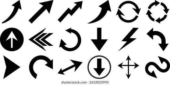 Arrows set black icons. Arrow icon. Arrow vector collection. Collection different arrows sign.