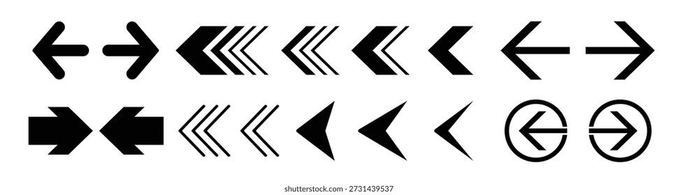 Pfeile setzen schwarze Symbole Pfeil-Symbol Pfeil-Vektorgrafik