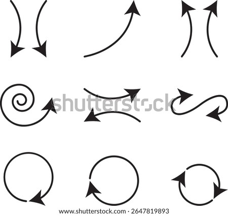 Arrows set black icons. Arrow icon. Arrow vector collection. Doddle arrow set, collection of arrows. Collection different arrows sign. Black vector arrows icons